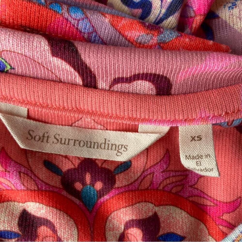 Soft Surroundings Multicolor Floral V-Neck Blouse - Picture 5 of 8